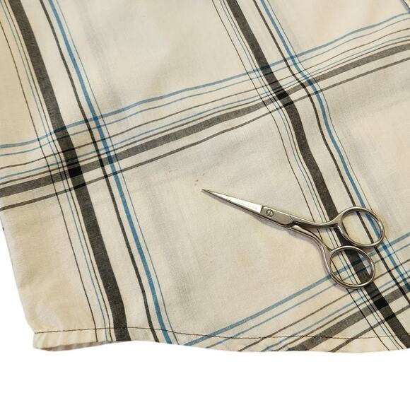 90s Vintage Gotcha White Blue Plaid Short Sleeve Button Down Shirt Men Medium - Picture 5 of 6